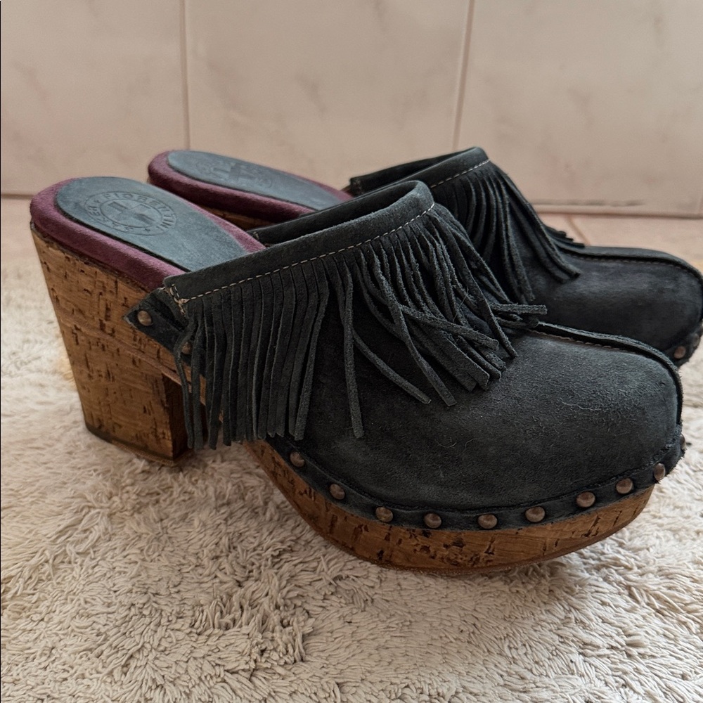 Fiorentini & Baker Tassel Clog Italy sz 40 US 9